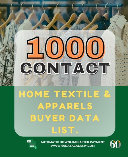 1000 Home textile & Apparels Buyer data list price
